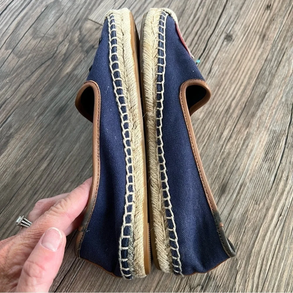 TORY BURCH MARITIME ESPADRILLE ANCHOR NAVY SEA Size 6.5